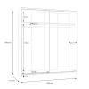 Ντουλάπα ρούχων Noez I pakoworld δίφυλλη με ράφια σε λευκή απόχρωση 170.5x61x190.5εκ