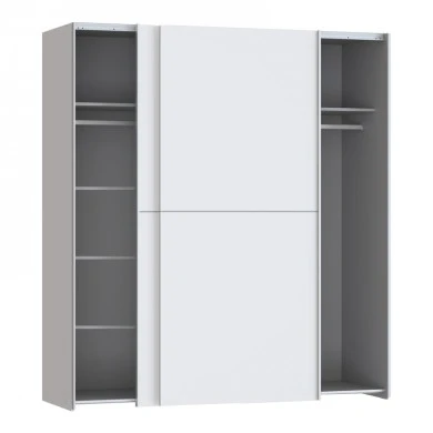 Wardrobe Noez pakoworld 2 doors with shelves white melamine 170.5x61x190.5cm