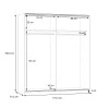 Wardrobe Noez pakoworld 2 doors with shelves white melamine 170.5x61x190.5cm