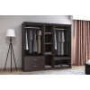 Ντουλάπα ρούχων πεντάφυλλη OLYMPUS pakoworld χρώμα wenge 198x57x183εκ