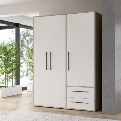 Wardrobe Razol pakoworld 3 doors white-sonoma melamine 144.5x59x200cm