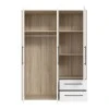 Wardrobe Razol pakoworld 3 doors white-sonoma melamine 144.5x59x200cm