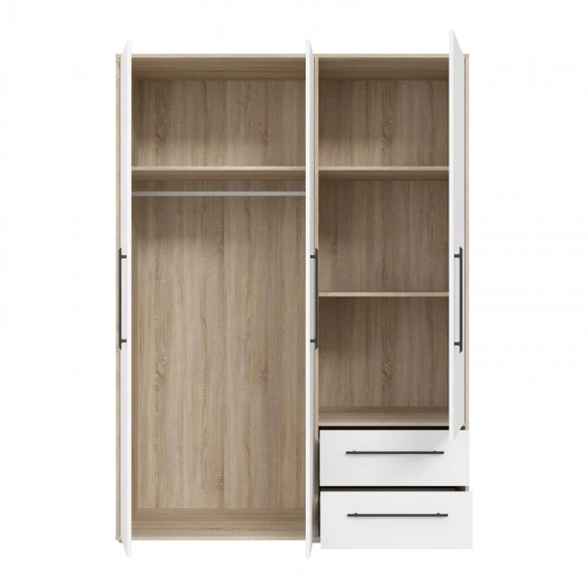 Wardrobe Razol pakoworld 3 doors white-sonoma melamine 144.5x59x200cm