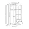 Wardrobe Razol pakoworld 3 doors white-sonoma melamine 144.5x59x200cm
