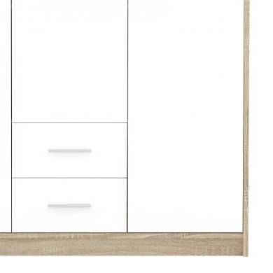 Wardrobe Serenity pakoworld 3-leaf sonoma-white 118.5x54x196.5cm