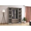 Wardrobe Olympus pakoworld with 4 doors and drawers in castillo-toro colour 159x57x183