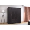 Wardrobe Olympus pakoworld with 4 doors and drawers in wenge colour 159x57x183