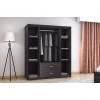 Wardrobe Olympus pakoworld with 4 doors and drawers in wenge colour 159x57x183
