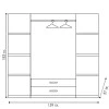 Wardrobe Olympus pakoworld with 4 doors and drawers in wenge colour 159x57x183