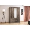 Wardrobe Olympus pakoworld with 3 doors and drawers+mirror in castillo-toro colour 120x57x183