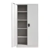 Metal wardrobe Ugren by Pakoworld in light grey shade, 90x40x180cm.