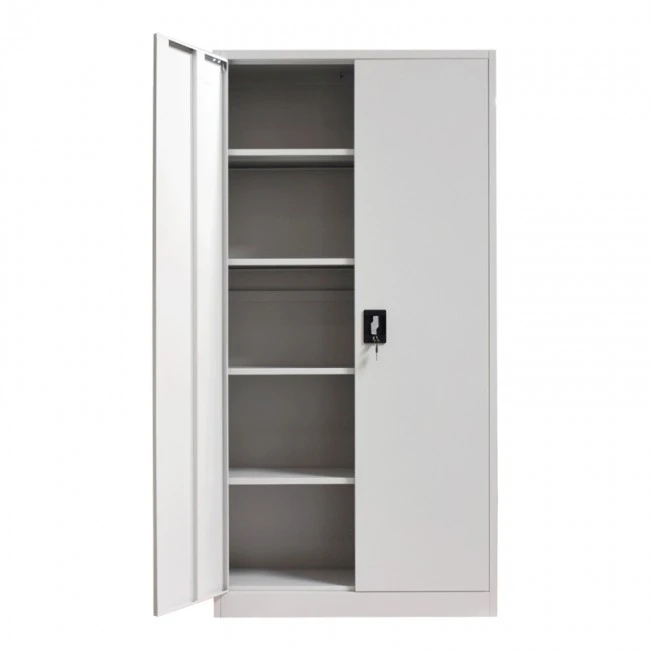Metal wardrobe Ugren by Pakoworld in light grey shade, 90x40x180cm.