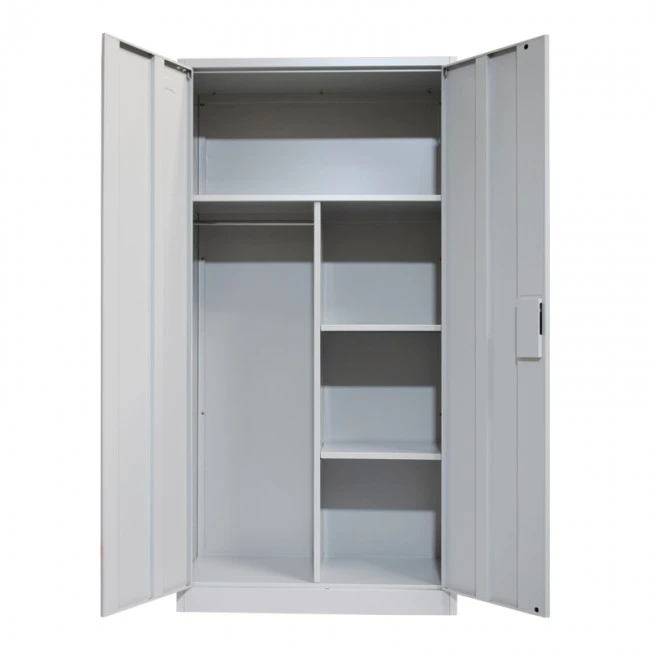 Zogi pakoworld metal wardrobe with partition in light gray color 90x45x180cm