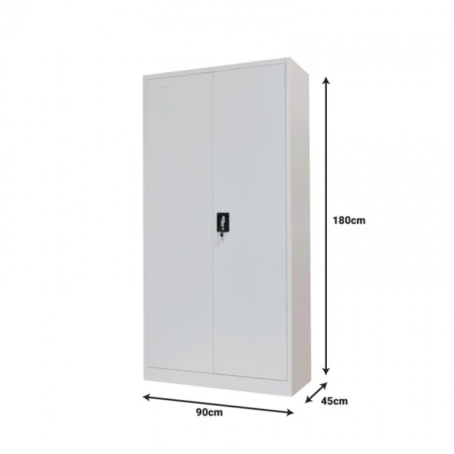Zogi pakoworld metal wardrobe with partition in light gray color 90x45x180cm