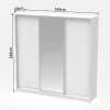 Aparador I pakoworld two-leaf sliding wardrobe with mirror in sonoma color 240x60x240cm