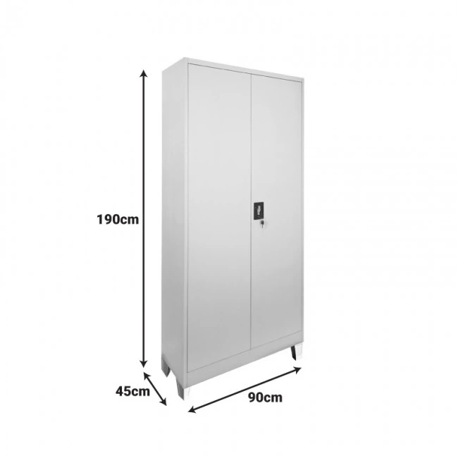Zogi pakoworld metal cabinet with partition in light gray color 90x45x190cm