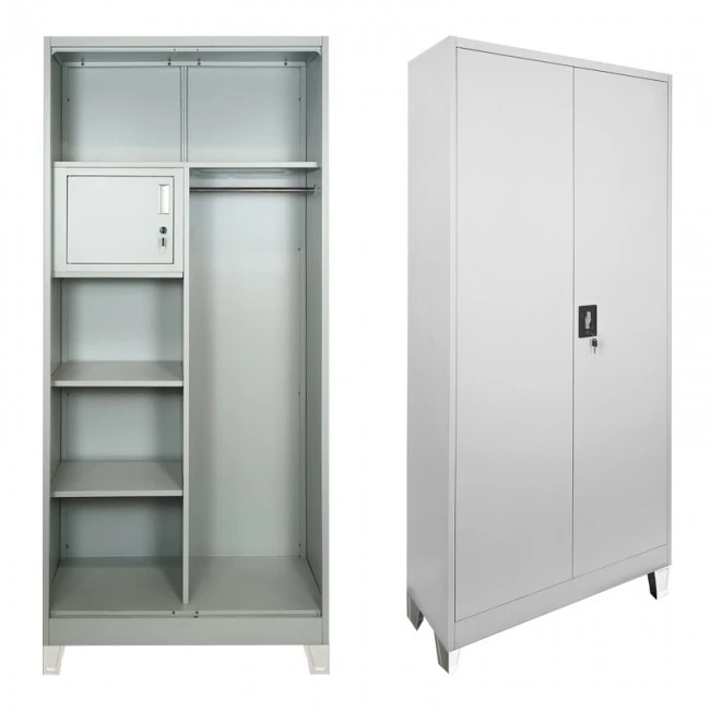 Zogi pakoworld metal cabinet with partition in light gray color 90x45x190cm