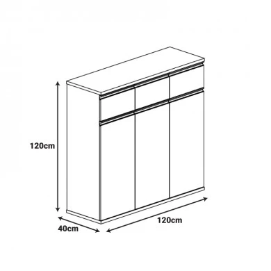 Oscar pakoworld professional office cabinet in walnut-anthracite shade 120x40x120cm