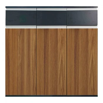 Oscar pakoworld professional office cabinet in walnut-anthracite shade 120x40x120cm