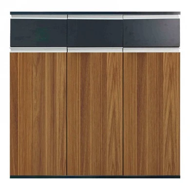 Oscar pakoworld professional office cabinet in walnut-anthracite shade 120x40x120cm