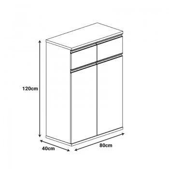 Oscar pakoworld professional office cabinet in walnut-anthracite shade 80x40x120cm