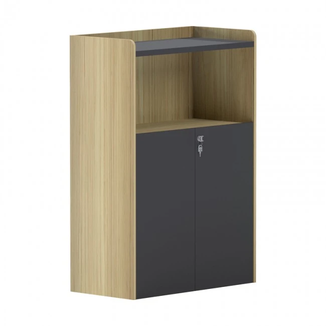 Professional low cabinet Lotus pakoworld in natural-anthracite color 80x40x120cm