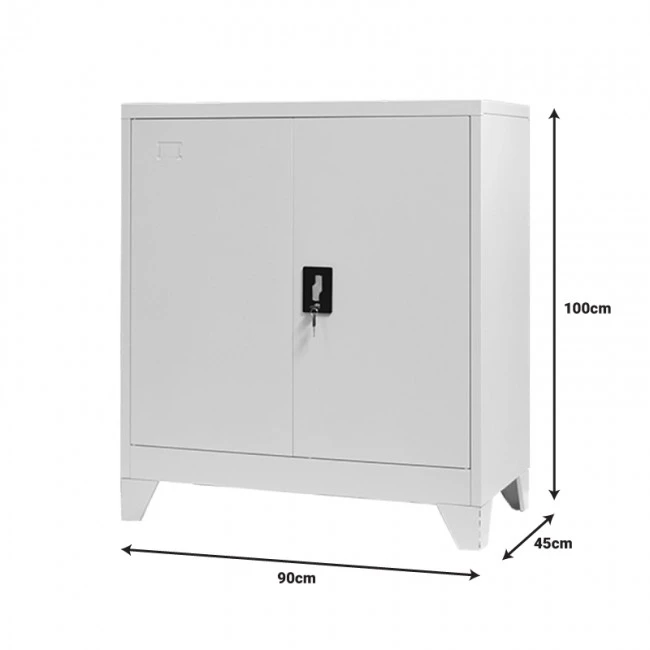 Armon pakoworld metal cabinet in light gray shade 90x45x100cm