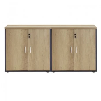 Wardrobes Lotus pakoworld with 4 doors in oak-dark grey color 160x40,5x80cm
