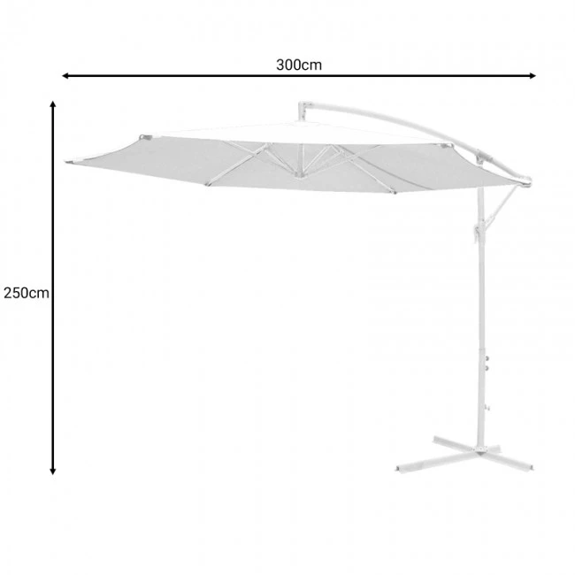 Umbrella Jiopel pakoworld one-piece fabric white aluminum-beige fabric Φ3m