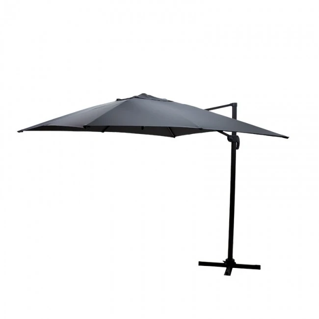 Garden hanging umbrella 360 degree rotation Raffaella pakoworld aluminum 3x3m anthracite
