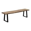 Miles Slim pakoworld bench solid acacia wood in natural shade with black metal legs 160x40x45cm
