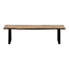 Miles Slim pakoworld bench solid acacia wood in natural shade with black metal legs 160x40x45cm
