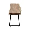 Miles Slim pakoworld bench solid acacia wood in natural shade with black metal legs 160x40x45cm