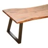 Miles Slim pakoworld bench solid acacia wood in walnut color with black metal legs 160x40x45cm