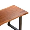 Miles Slim pakoworld bench solid acacia wood in walnut color with black metal legs 160x40x45cm