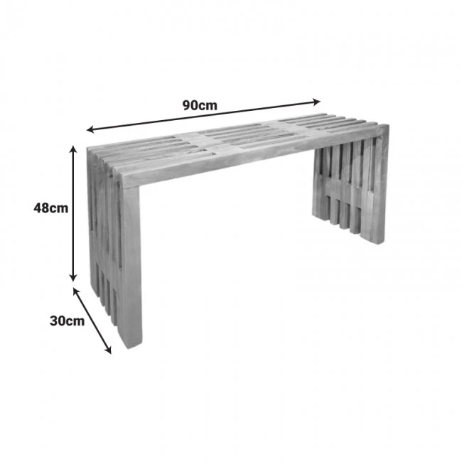 Bench Zen pakoworld teak wood in natural color 90x30x48cm