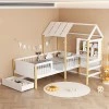 Bed for children Bedria pakoworld Montessori-style wood in white-natural color 90x190cm