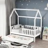 Montessori-style Bendina children&#039;s bed with drawer pakoworld pine wood in white shade 70x140cm