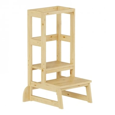 Learning tower for children Chiquel pakoworld Montessori-style wood in natural color 45.7x51x90cm