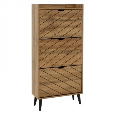 Shoe cabinet Thelma pakoworld 12 pairs oak 60x23.8x131.6 cm
