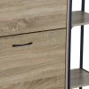 Shoe cabinet for 12 pairs Karleva pakoworld in oak color with black metal 88x24x87cm