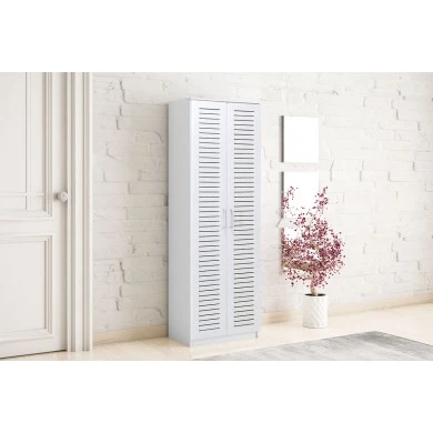 Shoe cabinet Sante pakoworld 21 pairs dark white 60x37x183cm