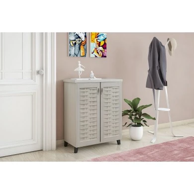 Shoe cabinet MANTAM pakoworld 12 pairs white-grey 78x40x92 cm