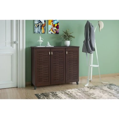 Shoe cabinet MANTAM pakoworld 16 pairs walnut 115.5x40x92cm