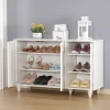 Shoe cabinet Ronan pakoworld in white color 105x35x.66cm