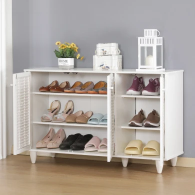 Shoe cabinet Ronan pakoworld in white color 105x35x.66cm
