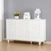 Shoe cabinet Ronan pakoworld in white color 105x35x.66cm