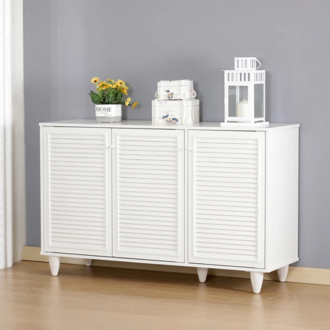 Shoe cabinet Ronan pakoworld in white color 105x35x.66cm
