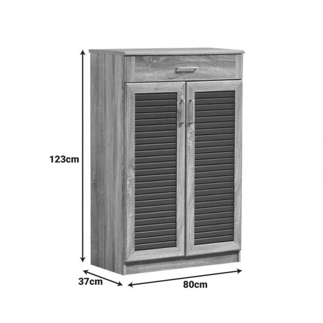 Shoe cabinet Sante pakoworld 20 pairs sonoma-dark grey color 80x37x123cm
