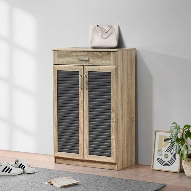 Shoe cabinet Sante pakoworld 20 pairs sonoma-dark grey color 80x37x123cm